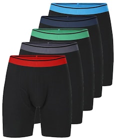 Bigdude 5 Pack Keyhole Boxer Shorts Black